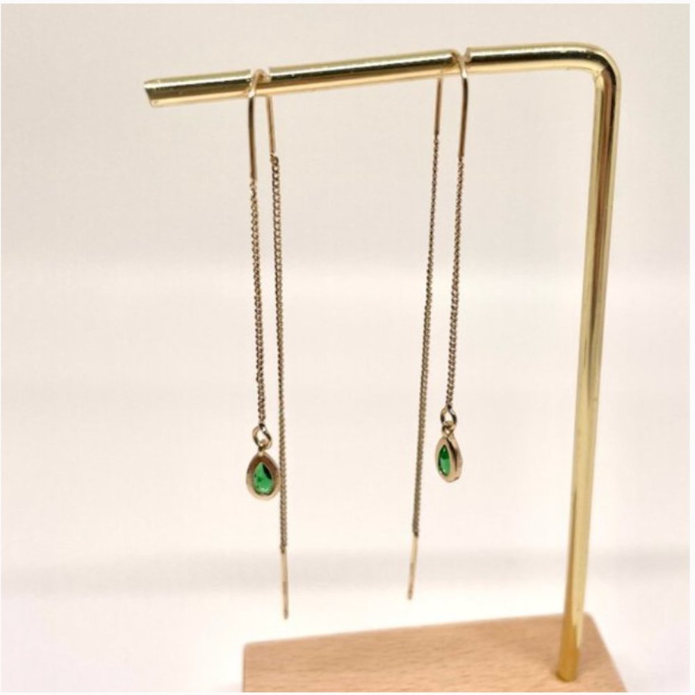 ⭐️❤️ FREE Gemstone Gem Faux Threader Hipster Hippie Chic Boho Classy Earrings